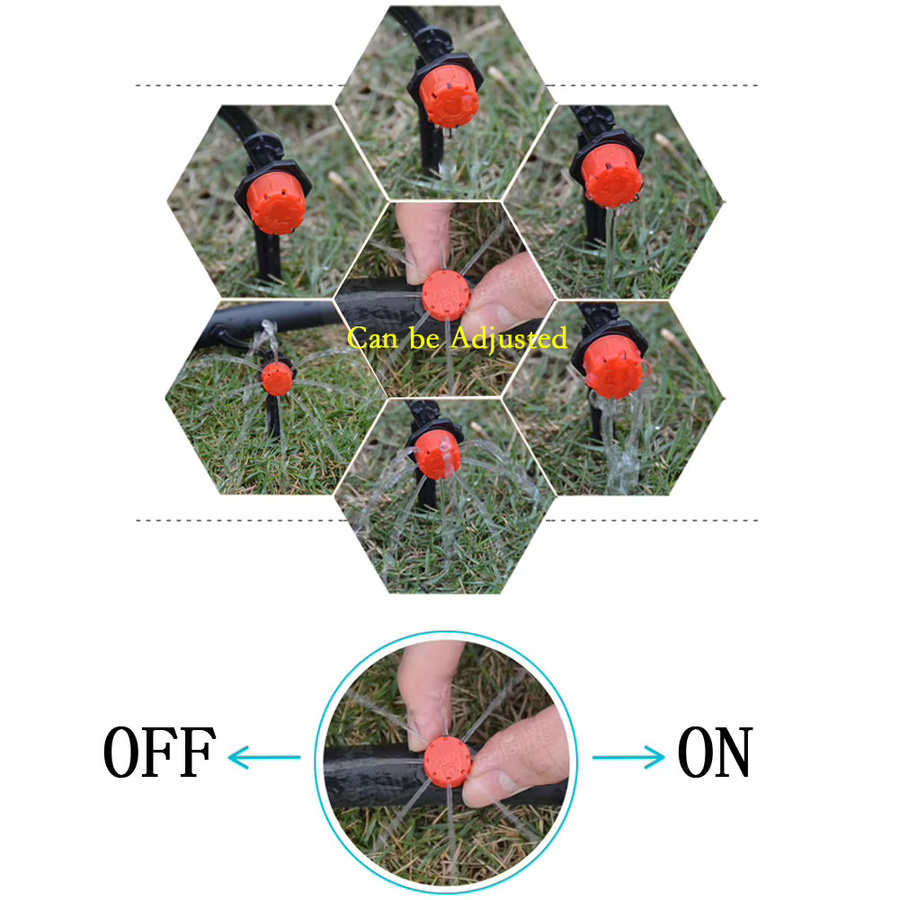 Einstellbare Bewässerung Tropfer Sprinkler mit Flow Control in Rot, 100 Stück - Bild 3