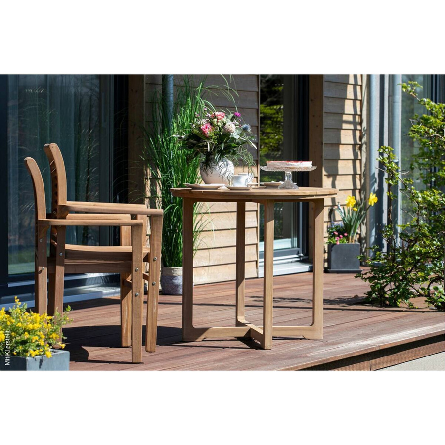 deVries Stapelsessel aus Teakholz in Braun, B/H/L: 52 x 92 x 63 cm - Bild 2