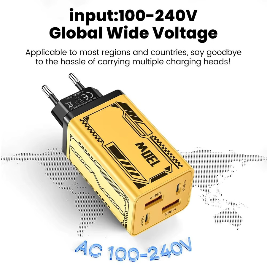 USB PD Schnellladegerät mit 130 W und 4 Ports inklusive USB Typ C und QC3.0 Reise-Wandadapter für iPhone, Samsung und Xiaomi - Bild 5