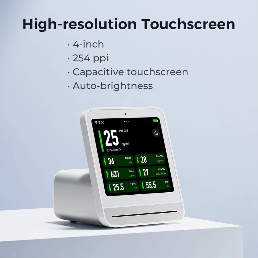 Qingping Luftqualitätsmonitor Gen 2 in Schwarz zur Messung von PM2.5, CO2, PM10, Lärm, Temperatur und Luftfeuchtigkeit mit Alarmfunktion - Bild 3