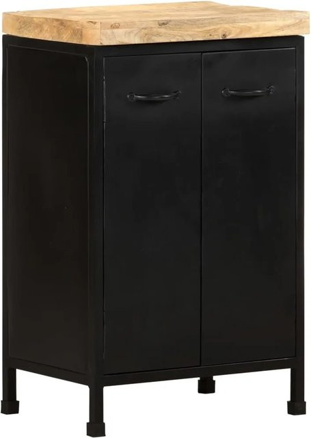vidaXL Sideboard aus Mangoholz und Eisen im Industriestil, Farbe: Braun/Schwarz, B/T/H: 47 x 35 x 76 cm - Bild 1