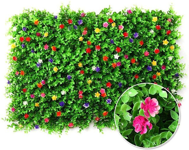 Auto Home Solutions Künstliche Eukalyptus-Heckenpaneele als Graswand in Grün, B: 60 cm, H: 40 cm - Bild 1