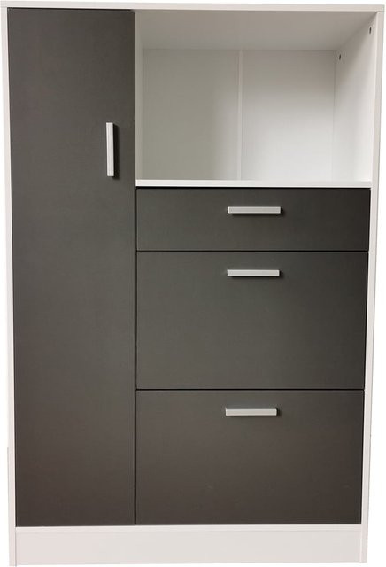 HTI-Living Küchenschrank Blanca L in Weiß-Grau mit Türen, Schubladen und Regalfächern, Höhe: 137,9 cm - Bild 1
