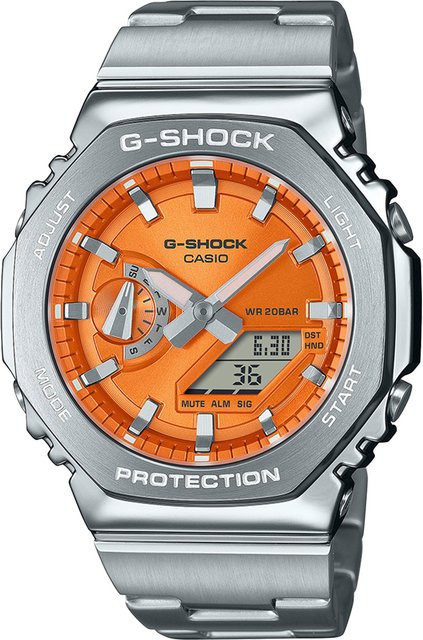 Casio Armbanduhr G-Shock Classic, Quarz, Edelstahl, Orange, 44 mm, Herren - Bild 1