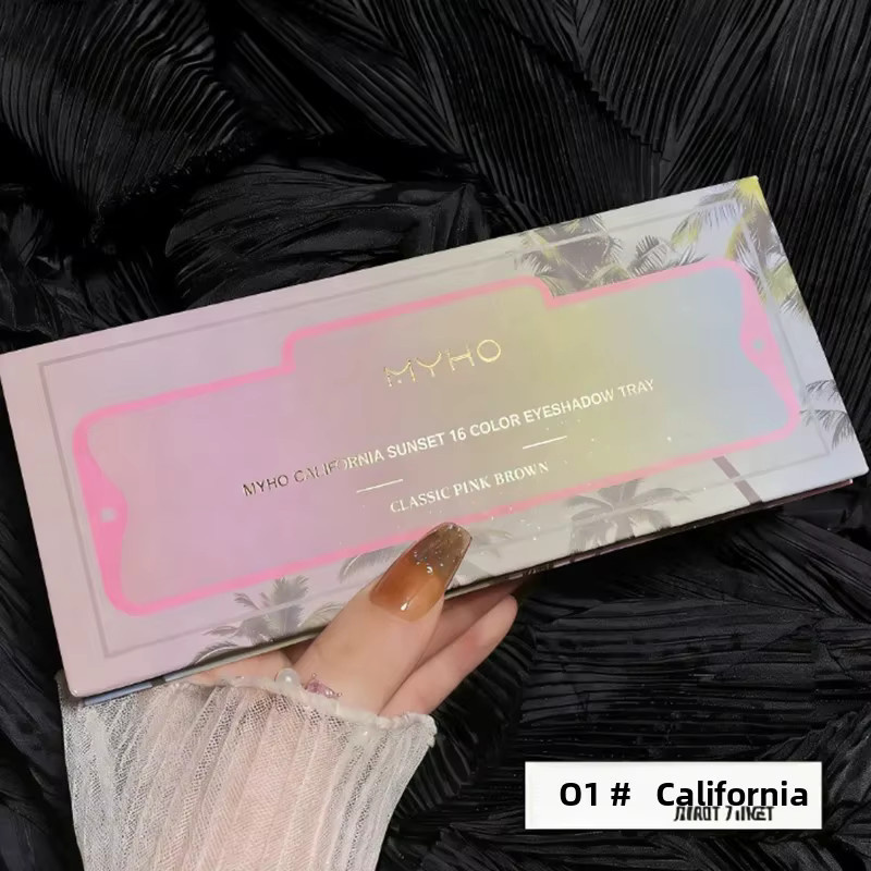MYHO California Sunset Lidschatten-Palette, 16 Farben, Rosa-Braun, Damen - Bild 2