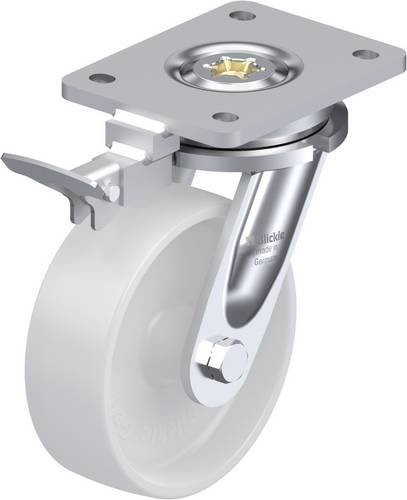 Blickle LO-PO 150G-RI4 Lenkrolle mit Feststeller in Weiß, Rad-Durchmesser: 150 mm, Tragfähigkeit: 400 kg - Bild 1