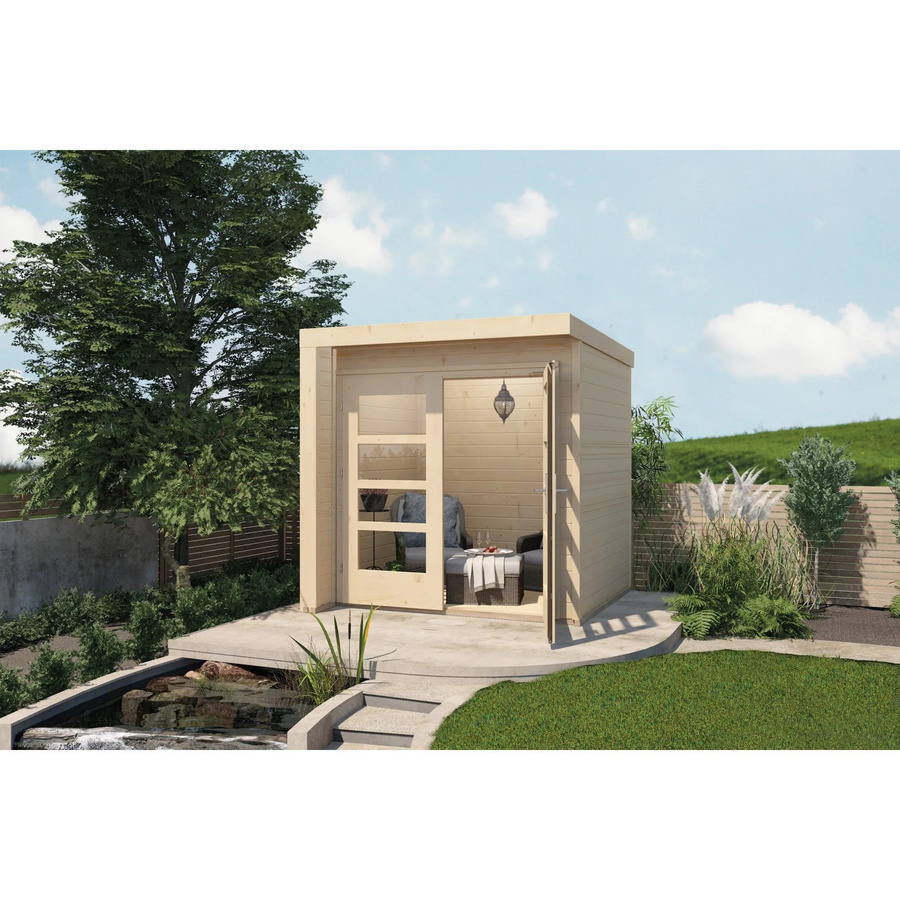 WEKA Gartenhaus 262 aus Massivholz in Braun mit Flachdach und Boden B/H/T: 214 x 218 x 215 cm - Bild 2