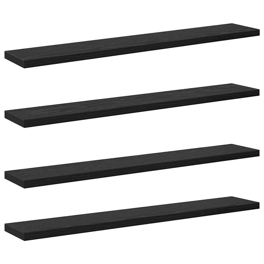 vidaXL Regalbrett Set aus 4 Stück, Schwarz, Holzwerkstoff, B: 60 cm, T: 10 cm, H: 1,5 cm - Bild 2