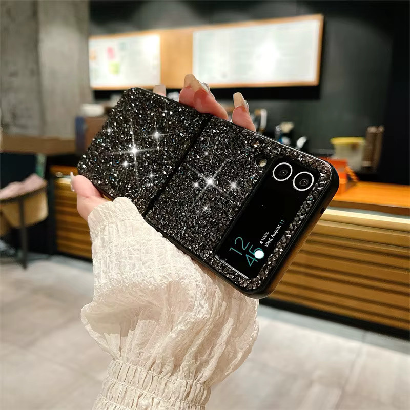 Luxuriöse Glitzer-Pailletten-Handyhülle für Samsung Galaxy Z Flip und Z Fold in Schwarz - Bild 3
