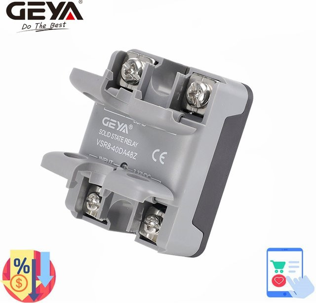 GEYA Einphasiges Halbleiterrelais SSR Zero Crossing-Typ DC-Steuerung AC-Ausgang Grau 24-480V - Bild 1