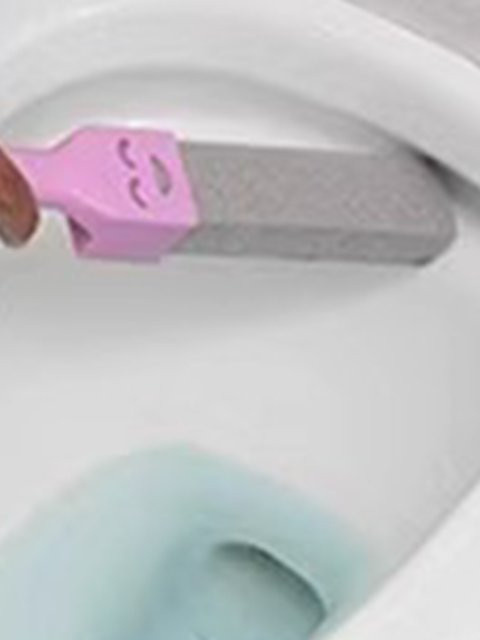 APWIKOGER Bimsstein Toilettenbürste mit langem Griff zur Entfernung von Kalk und Rostflecken in Blau oder Pink - Bild 1