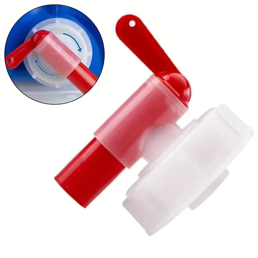 Wasserhahn DN40 aus Kunststoff für Gartenbau und Pflanzennährlösungen, Rot-Weiß, 38 mm - Bild 1