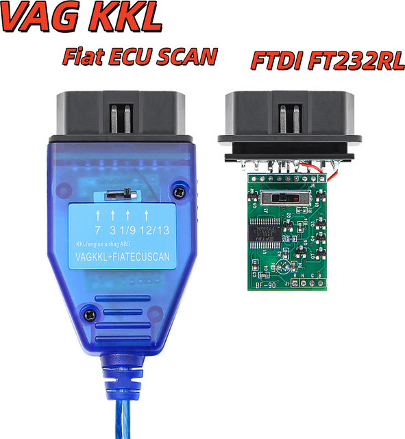 JFIND FT232RL VAG KKL 409.1 Fiat ECU Scan OBD2 Diagnosekabel USB-Schnittstelle Scanner in Blau - Bild 1