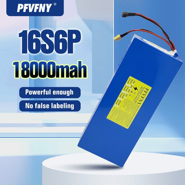 Blaues Batteriepack 60V 18AH 16S6P für Geräte von 500W bis 2000W mit 110V-220V Ladegerät - Bild 1