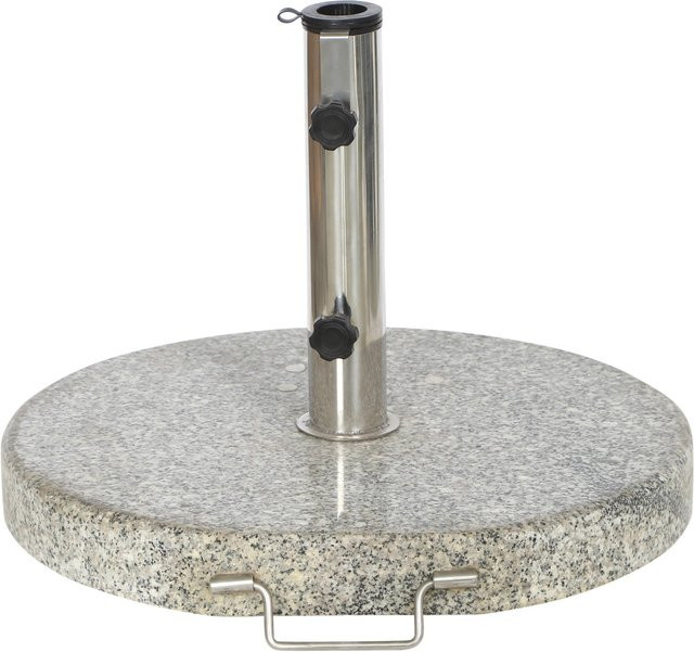 Siena Garden Schirmständer aus Granit und Edelstahl in Grau, Durchmesser: 50 cm, Höhe: 5,5 cm - Bild 1