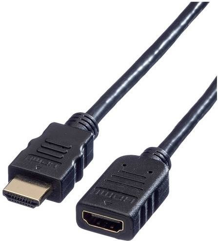 Value HDMI Verlängerungskabel HDMI-A auf HDMI-A, 4K UHD, geschirmt, Schwarz, Länge: 3,00 m - Bild 1