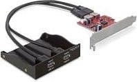 DeLock USB 3.0 Front Panel USB-Adapter PCI Express x1 mit 2 Anschlüssen in Schwarz - Bild 1