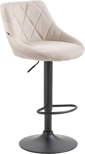 CLP Barhocker Lazio Stoff in Creme und Schwarz mit 360 Grad Drehsitz und modernem Design - Bild 1