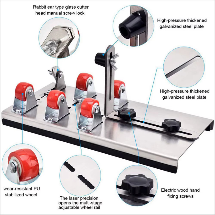 QDS Glasflaschenschneider aus Metall in Silber, verstellbare Glasflaschenschneidemaschine zum Basteln von Weinflaschen und Haushaltsdekorationen - Bild 6