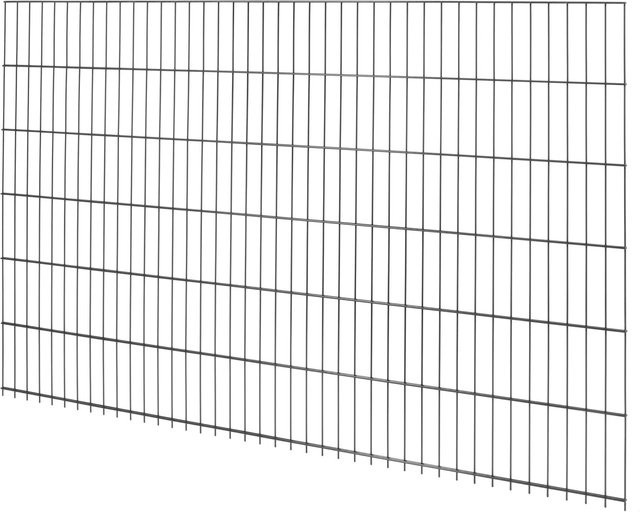 Doppelstabmattenzaun aus Metall in Anthrazit, Höhe: 123 cm, Breite: 201 cm, verzinkt und pulverbeschichtet - Bild 1