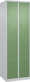 C+P Schließfachschrank Classic PLUS mit 2 Abteilen in Grau und Resedagrün, B: 60 cm, T: 50 cm, H: 185 cm - Bild 1