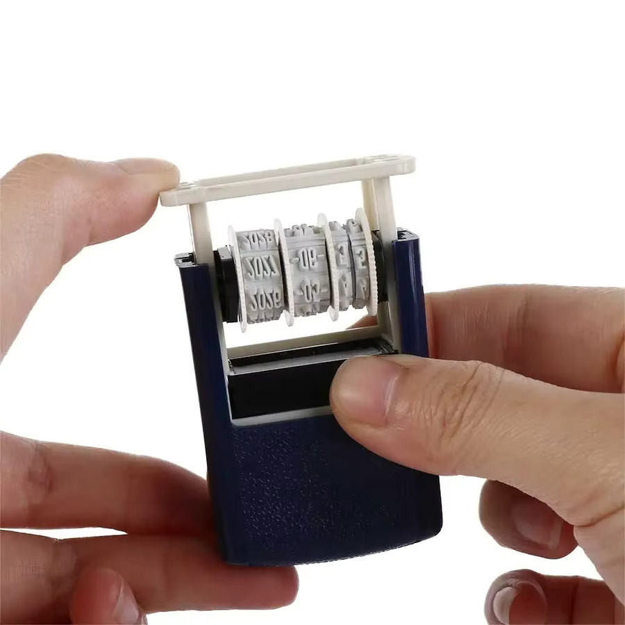 Selbstfärbender Mini-Datumsstempel mit automatischer Tinte in Blau für Bürobedarf - Bild 2