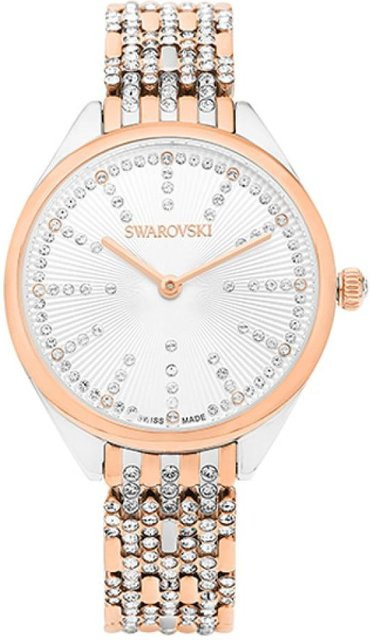 Swarovski Armbanduhr, Edelstahl, Quarz, Weiß, Damen, Kristallbesetzt - Bild 1
