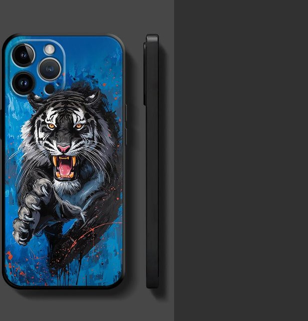 Handyhülle mit Tiger-Design für Apple iPhone Modelle in Blau - Bild 1