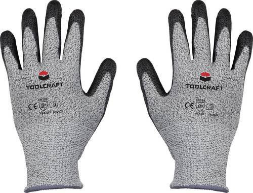 Schnittschutzhandschuh Toolcraft TO-5621610 in Grau, Größe XL, aus HPPE-Faser und Polyester mit EN 388 Zertifizierung - Bild 1