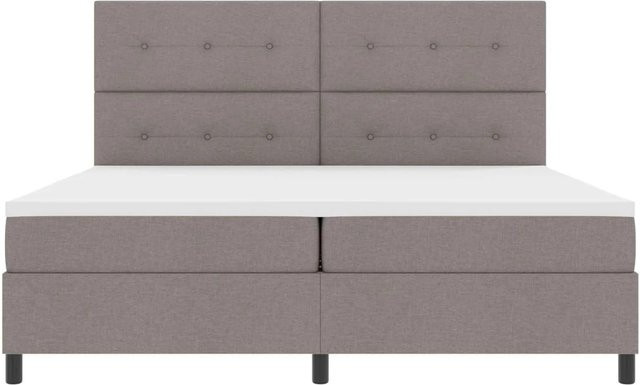 vidaXL Boxspringbett mit Matratze und LED-Unterbettbeleuchtung in Taupe, B/T: 200 x 200 cm - Bild 1
