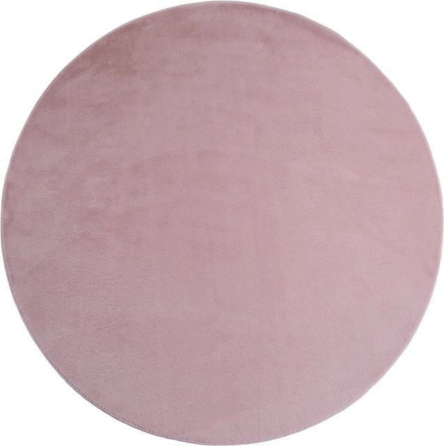 Ayyildiz Kurzflorteppich Joy Rund Rosa Durchmesser: 120 cm - Bild 1