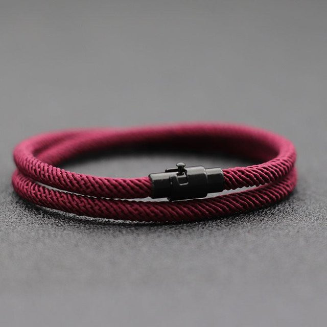 Fashion Maker 2 Armband, Doppel Schicht, Kupfer, weinrot, Herren, 19,5 cm - Bild 1