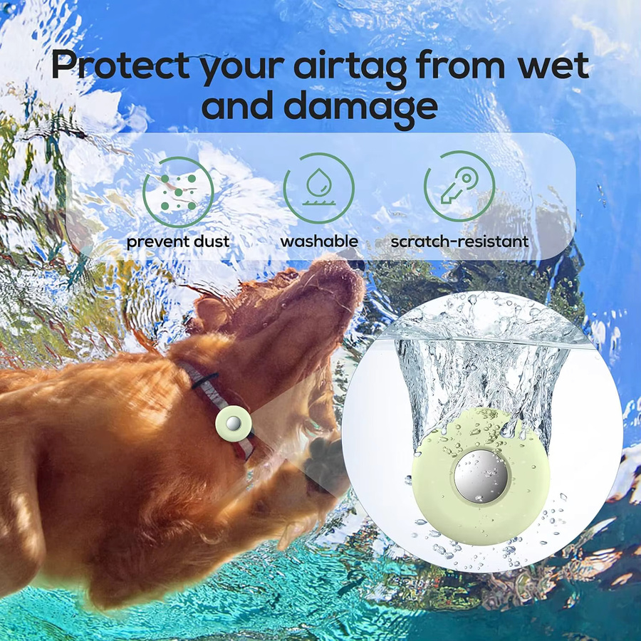 Apple Silikon-Halsbandhülle für AirTag in Rot als Hundehalsbandhalter und Zubehör für Katzenhalsbänder, Geschirre und Rucksäcke - Bild 5
