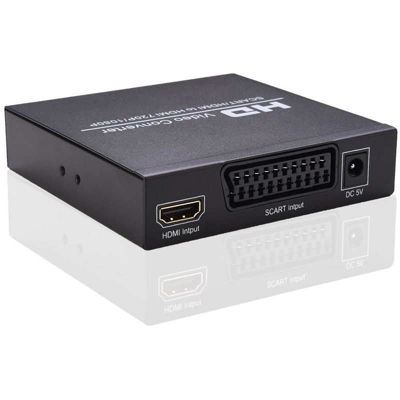 Andoer SCART zu HD Videokonverter in Schwarz mit 720P/1080P-Schalter, PAL/NTSC-Umschaltung und 3,5-mm-Audio-Koaxialausgang - Bild 3