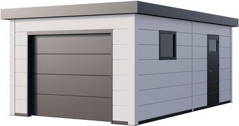Telluria Garage Classico aus verzinktem Stahl in Weiß, B/T: 358 x 628 cm - Bild 1