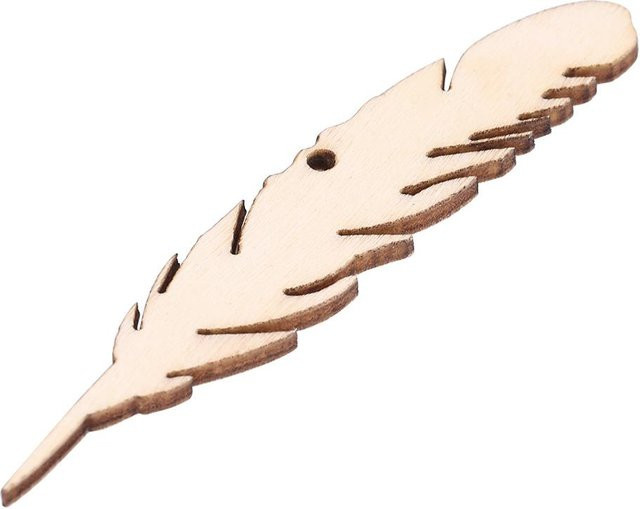 50 Stück Holzfeder-Bastelmaterial in Weiß und Beige für DIY-Dekorationen und Hochzeitsdekoration von DIYelecs - Bild 1