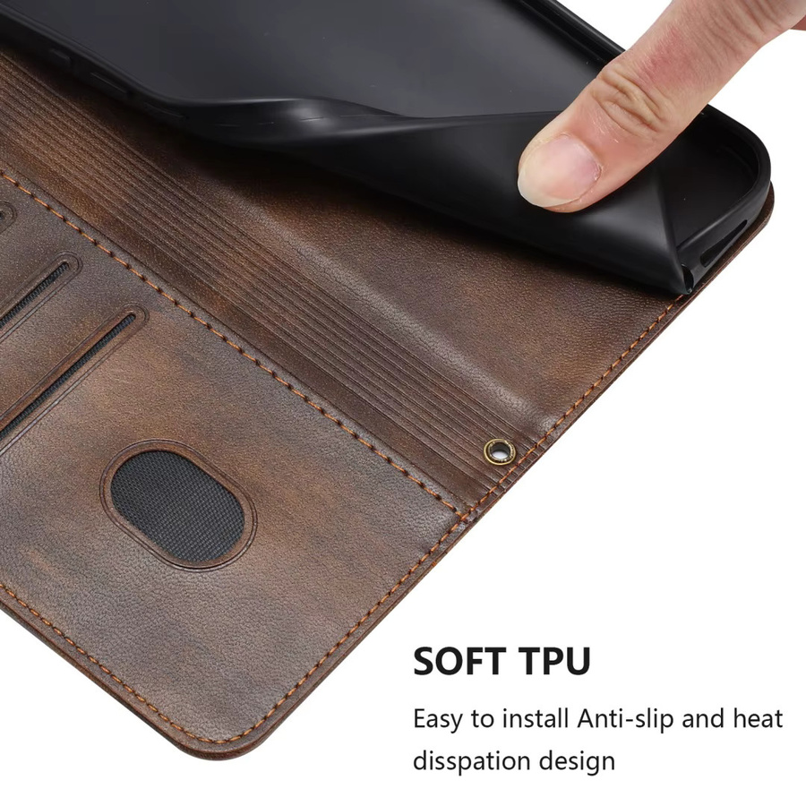 Magnetisches Leder Flip-Wallet-Etui für Xiaomi Redmi Note 15 Pro Plus 14 Pro Plus 14s in Grau und Braun - Bild 5