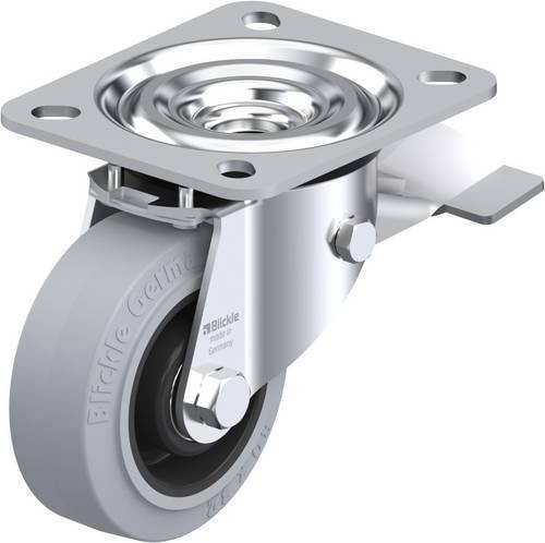 Blickle L-POEV 80R-ST-SG Lenkrolle mit Feststeller, Rad-Durchmesser: 80 mm, Tragfähigkeit: 140 kg, grau/schwarz - Bild 1