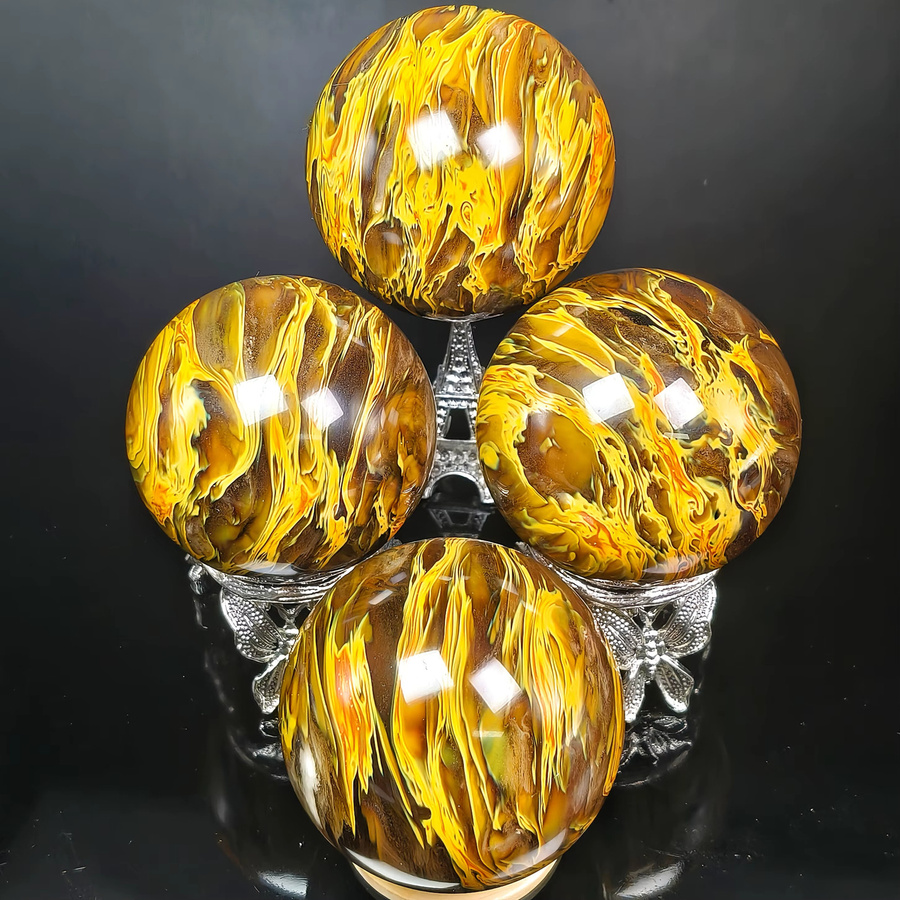 CrystalHola Tigerfell Schmuckkugel aus gelbem Quarz als Dekorationsobjekt - Bild 4