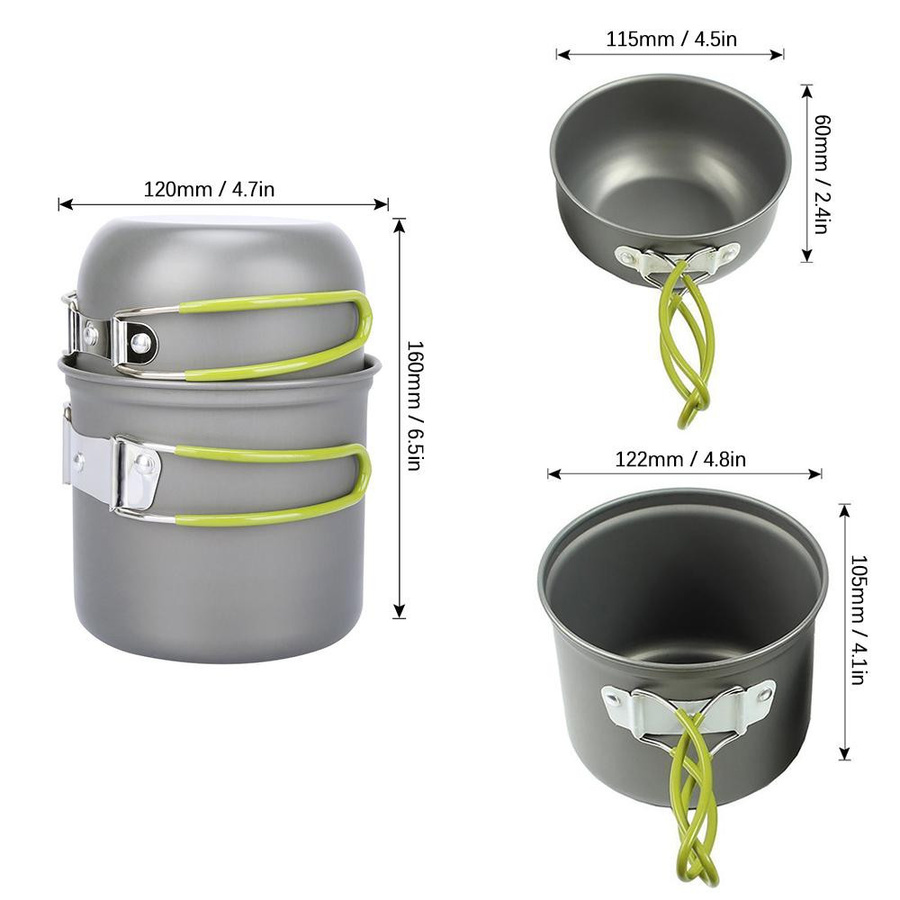 TOMTOP JMS Camping-Kochgeschirr-Set aus Aluminiumlegierung mit 3000 W Campingkocher, Kochtöpfen, Pfannen und Tankhalterung für Outdoor und Picknick - Bild 4