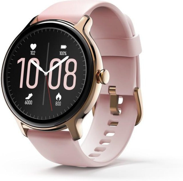 Hama Fit Watch 4910 Smartwatch in Pink/Gold mit Bluetooth, Herzfrequenzmessung, Blutsauerstoffmessung und Schlaftracking, wasserdicht - Bild 1