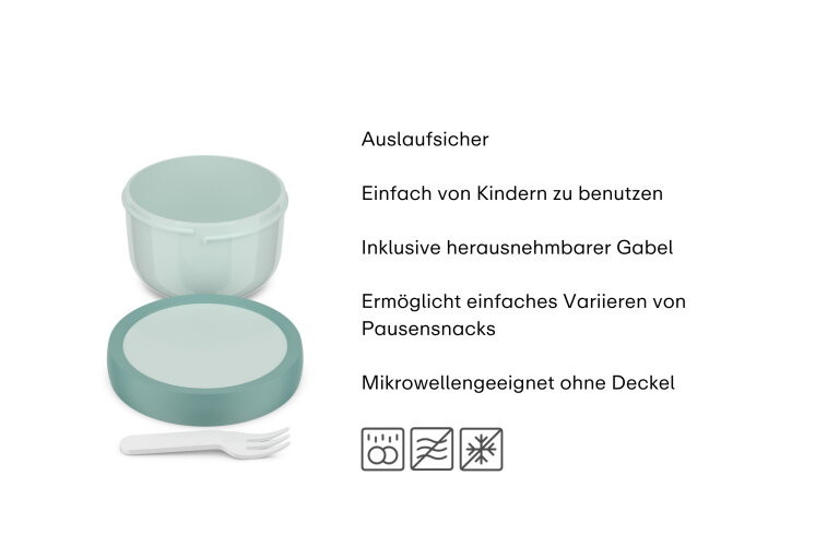 Mepal Campus Fruchtbox mit Gabel, türkis, 300 ml, auslaufsicher und mikrowellengeeignet - Bild 2