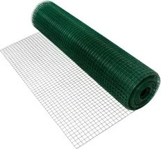 ECD Germany Volierendraht Grün aus verzinktem Stahl mit PVC-Beschichtung, Drahtstärke: 1,2 mm, Maschenweite: 25 x 25 mm, Länge: 25 m - Bild 1