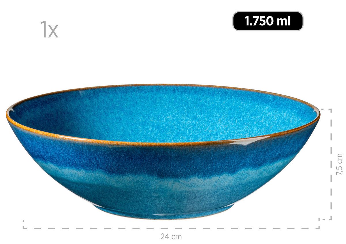 Mäser Salatschüssel-Set OSSIA aus Keramik in Blau - Bild 2