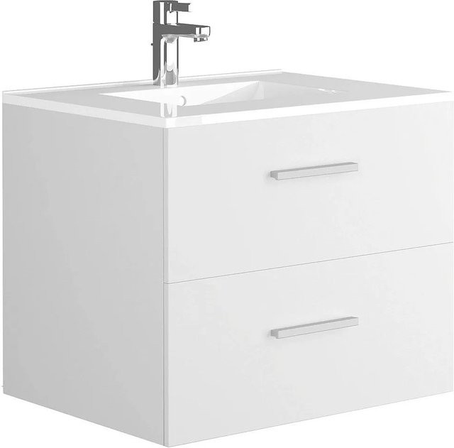 Einzelwaschtisch Kayla von Vente-unique aus Keramik in Weiß, Breite: 60 cm, Tiefe: 45 cm, Höhe: 47 cm - Bild 1