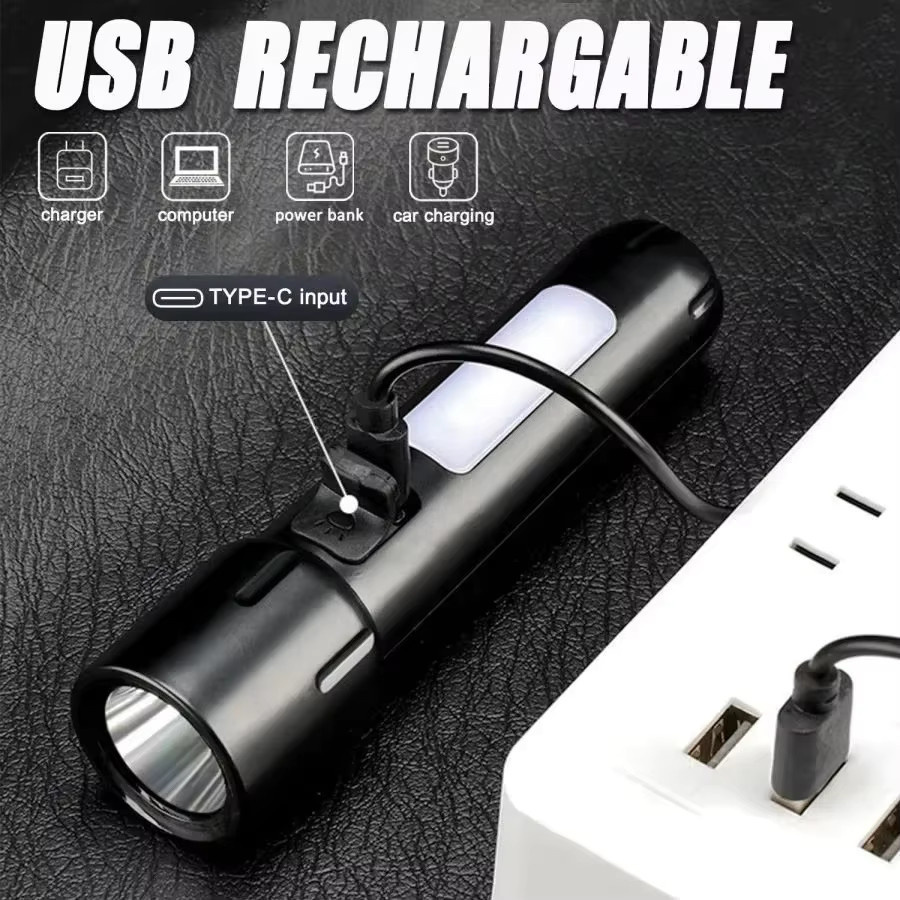 HEINAST Tragbare Mini-Taschenlampe mit COB-Flutlicht und LED, Schwarz, Wasserdicht und Wiederaufladbar - Bild 3