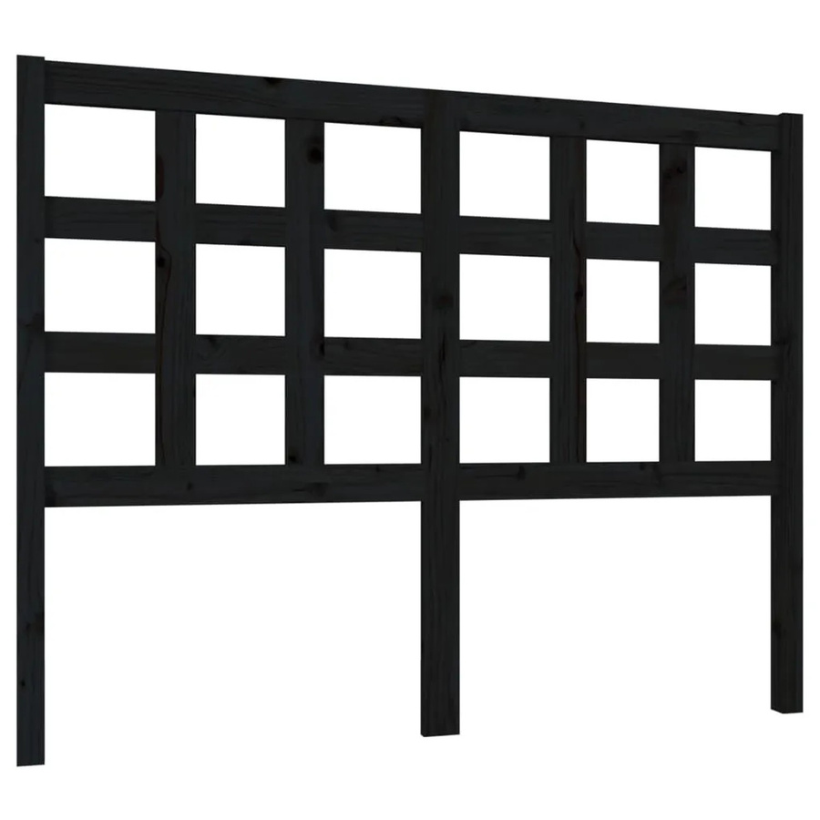 vidaXL Kopfteil aus Massivholz Kiefer in Schwarz mit rustikaler Optik, B/H: 125,5 x 100 cm, Tiefe: 4 cm - Bild 2