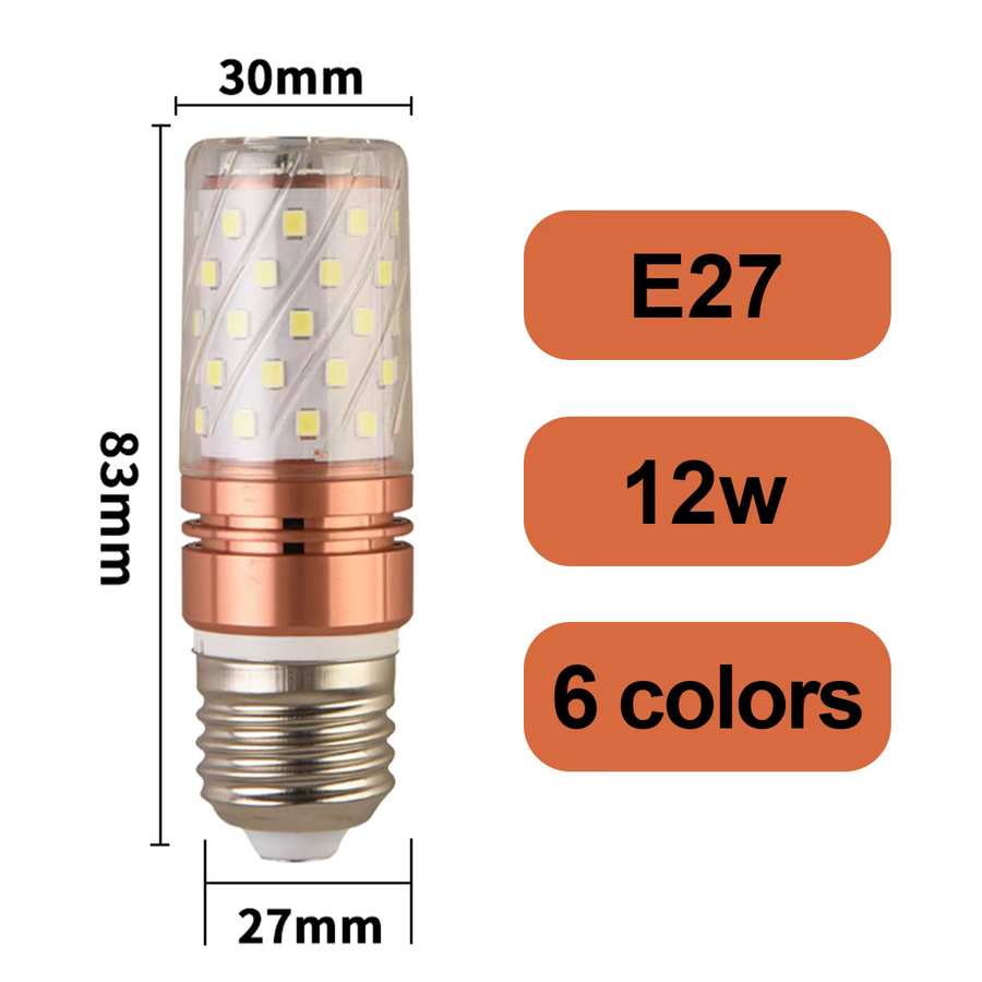 Aoyuansea LED Maisbirne E27 12W in Lila zur Dekoration von Kronleuchtern - Bild 3
