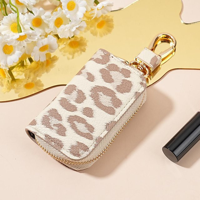 Rd lala Schlüsselhülle aus Leder mit Leopard Muster in Beige - Bild 1