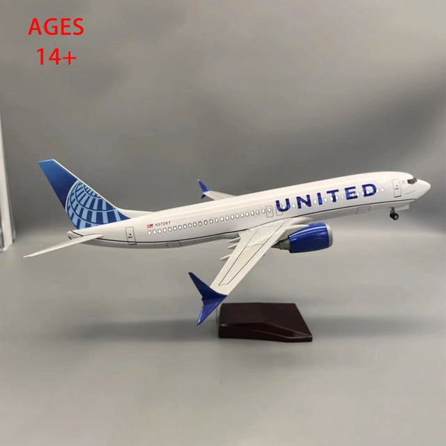 ZOCO B737-800 United Airlines Flugzeugmodell, Maßstab 1:85, Harz, ab 14 Jahren - Bild 1